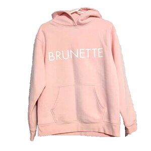 Brunette the Label Pink Hoodie Ladies sz S/M Fleeced Lined VGC